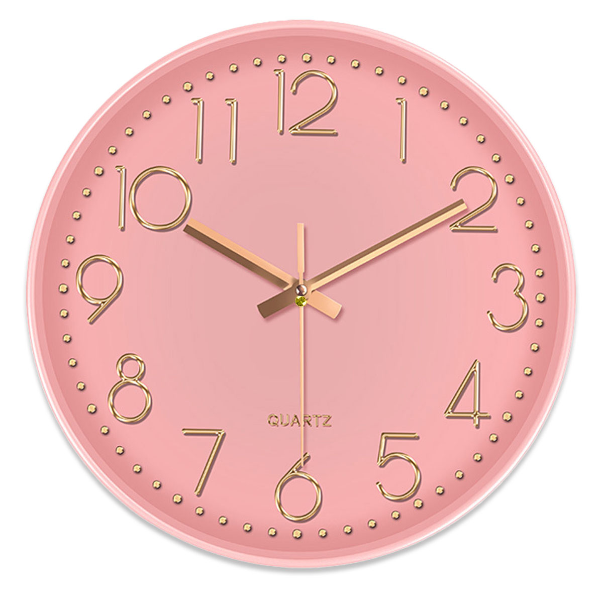 30cm moderne Wanduhr Rosa Rosegold Analag