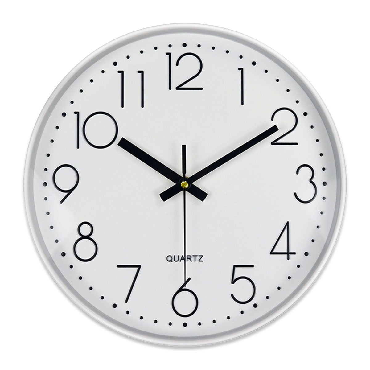 30cm moderne Wanduhr Weiß Schwarz Analag 
