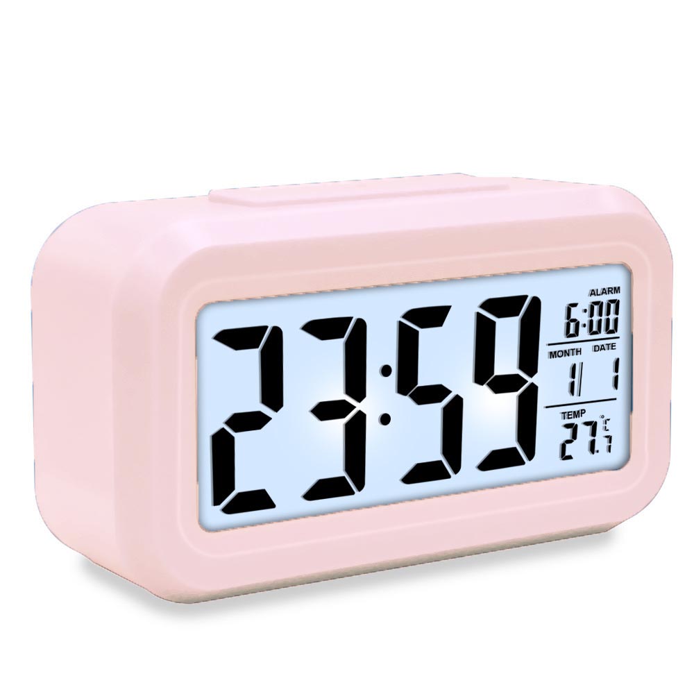LCD Wecker Digital Alarmwecker Uhr Kalender Beleuchtet Schlummerfunktion Alarm