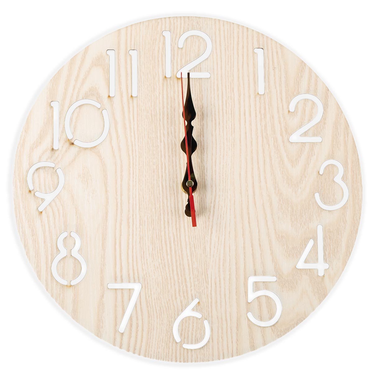 30cm Holz Wanduhr #2 Analog Küchenuhr Natur Uhr Wohnzimmeruhr Birkenholz