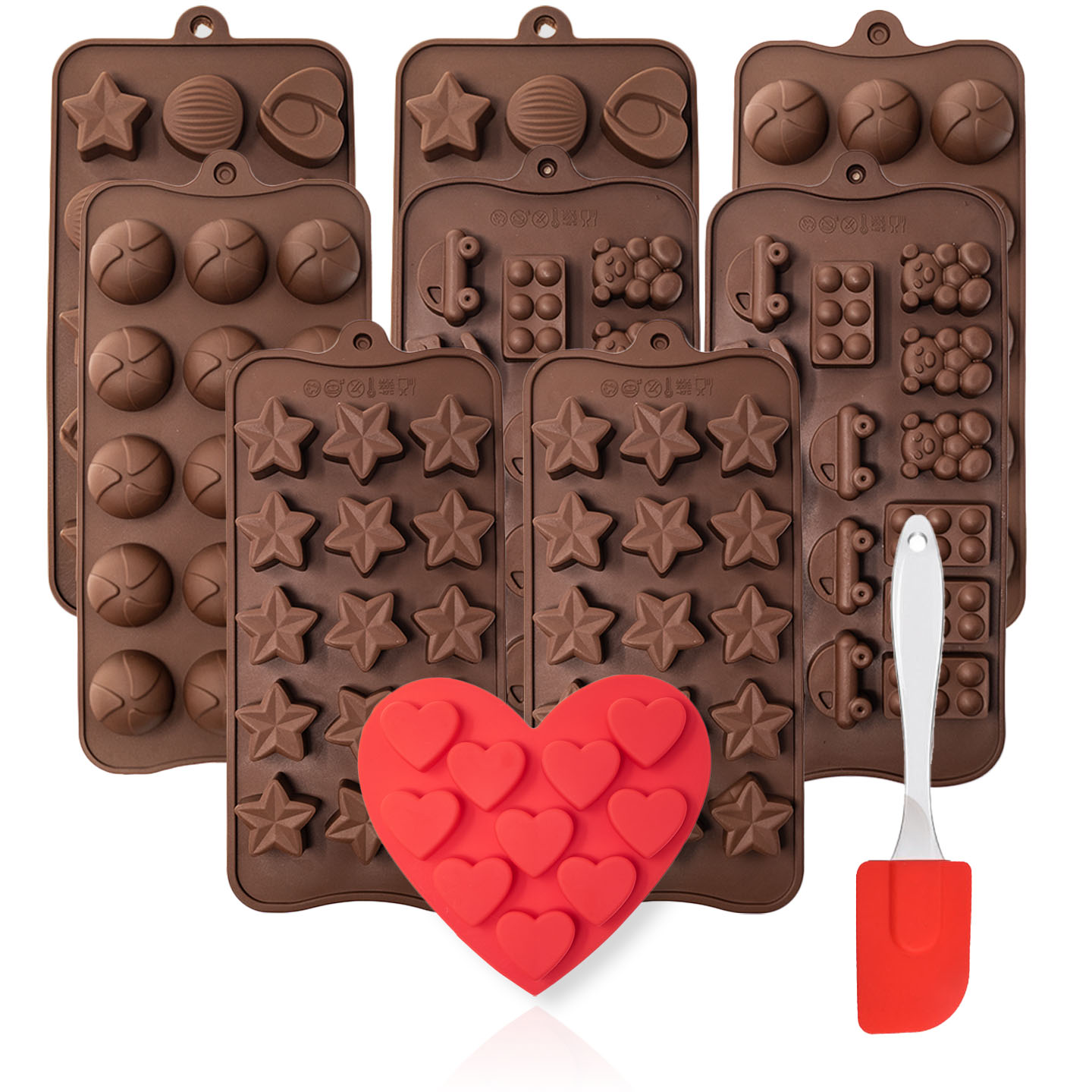 10er Set Silikon Backformen Pralinenform Backform Schokolade Pralinen Eiswürfel