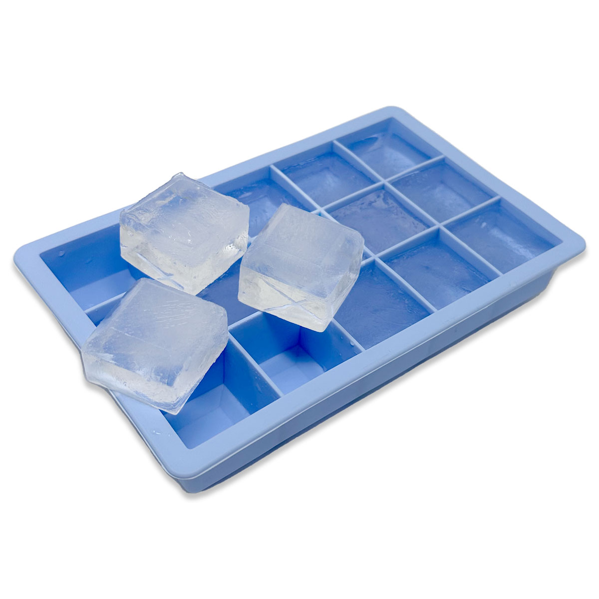 XXL Silikon Eiswürfelform für große Eiswürfel Jumbowürfel Riesenwürfel Eiswürfelbehälter Blau