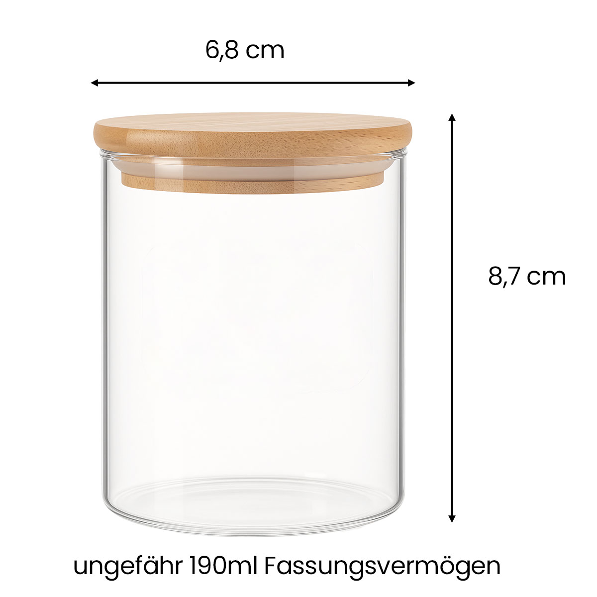 12x 190ml Vorratsgläser mit Bambusdeckel Gewürzgläser inkl. 24x Etiketten & Stift
