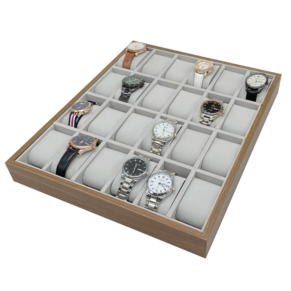 Holz Vorlagebrett 24 Uhren Uhrenbox Uhrenkoffer Uhrenpräsentation Schmuckkoffer