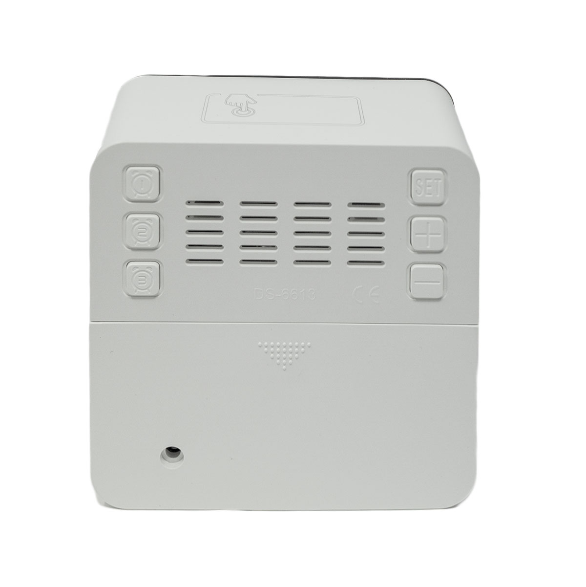 Quadratischer LED Wecker Digital Alarmwecker Uhr Schlummerfunktion Modern Touch Weiß
