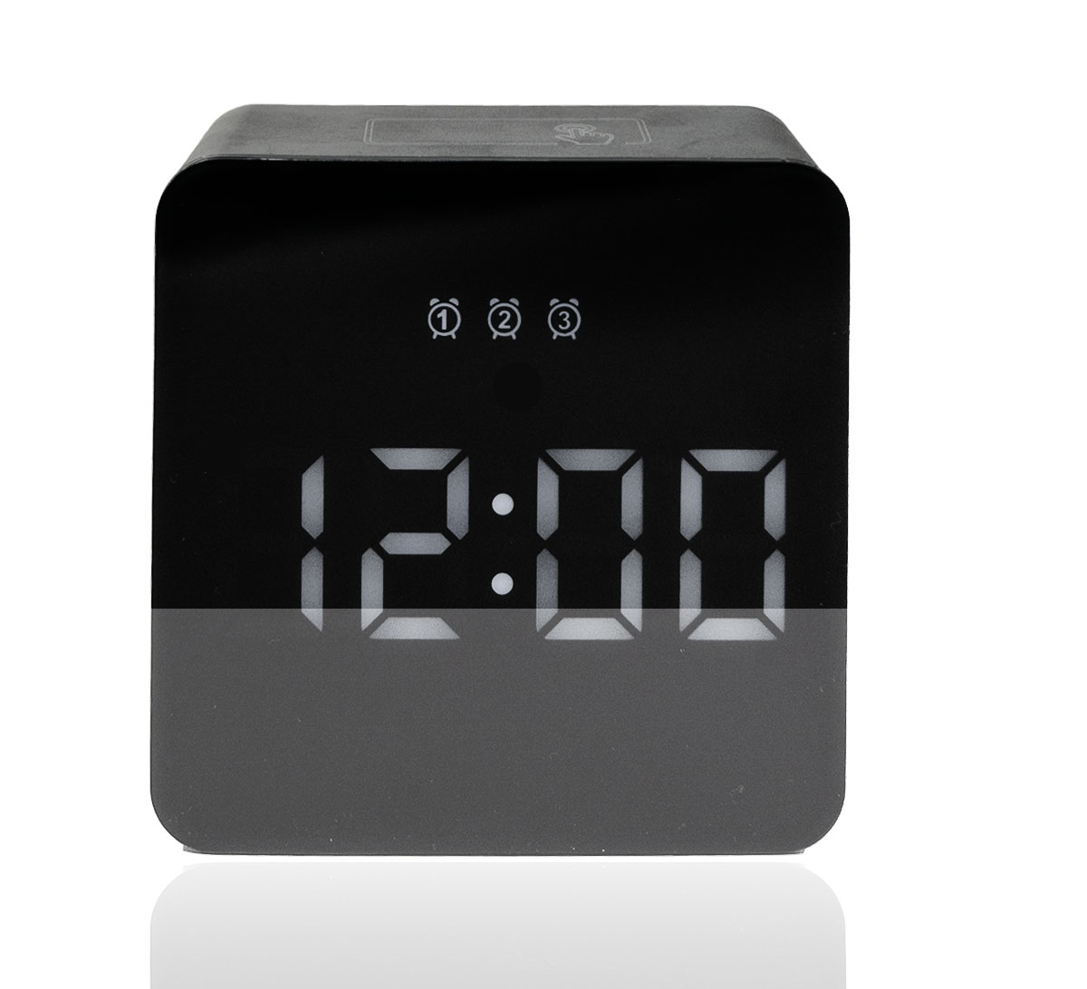 Quadratischer LED Wecker Digital Alarmwecker Uhr Schlummerfunktion Modern Touch Schwarz