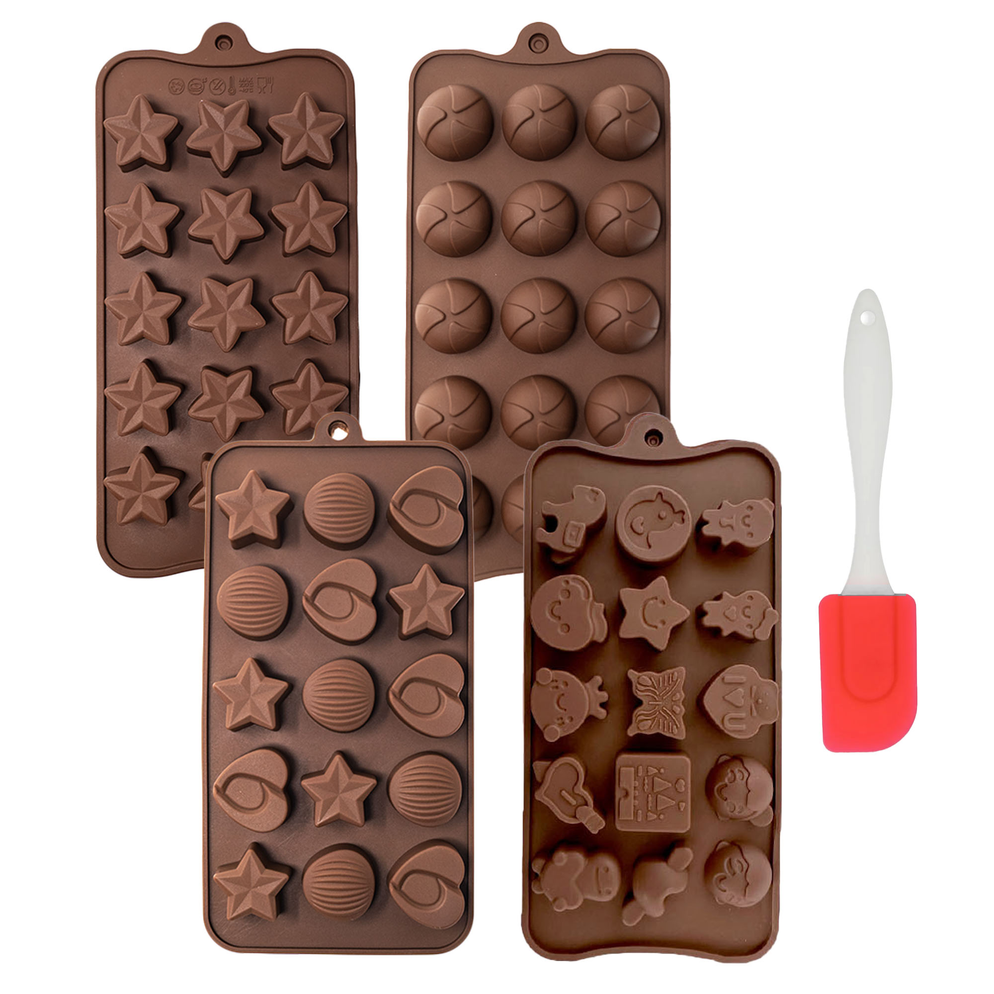 5er Set Silikon Backformen Pralinenform Schokoladenform Eiswürfelform Förmchen