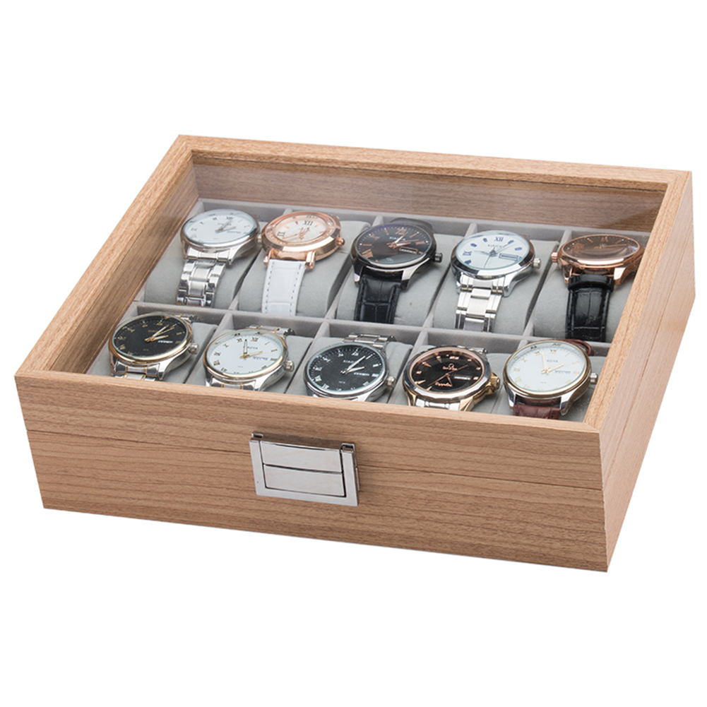 Holz Uhrenkoffer 10 Uhren Uhrenbox Uhrenpräsentation Schmuckkoffer Armbanduhren