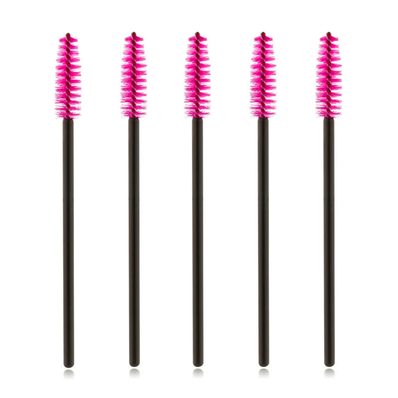 50x Wimpernbürstchen Schwarz Pink Mascarabürstchen Augenbrauenbürste Wimpernbürste
