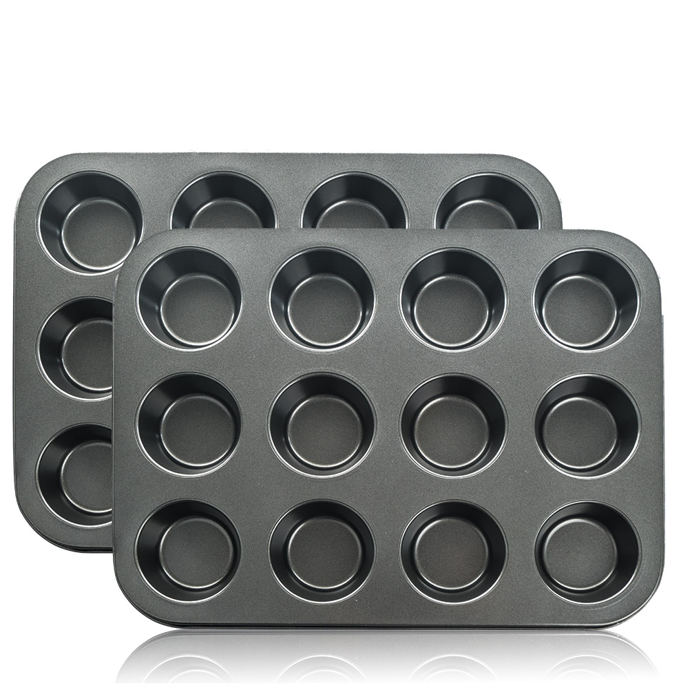 2x 12er Muffinform inkl. 48 Silikon Muffinförmchen 