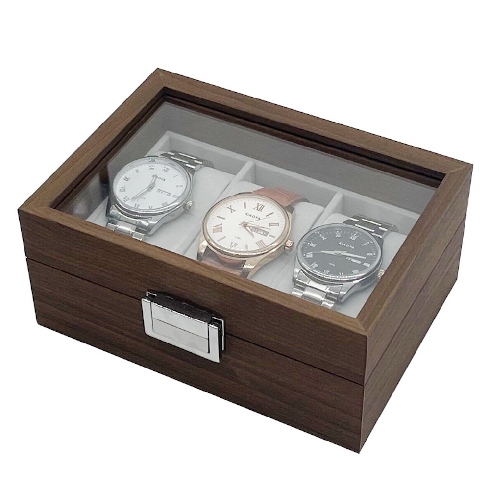 Holz Uhrenkoffer 3 Uhren Uhrenbox Uhrenpräsentation Schmuckkoffer Armbanduhren