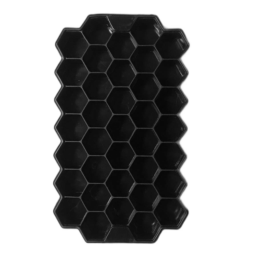 2x Schwarz Silikon Eiswürfelformen mit Deckel Eiswürfel Eiswürfelbehälter Gitter